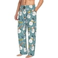 thumbnail image 6 of Sigee Snowflake Scarf Snowman print Men's Pajama Pants Lounge Sleep Bottoms with Elastic Waistband and Pockets-Large, 6 of 6