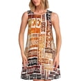 thumbnail image 1 of Balery Hand Drawn Vintage Coffee Vestidos de verano para mujer con estampado: vestido holgado sin mangas, vestido playero informal y cómodo para días calurosos., 1 of 7