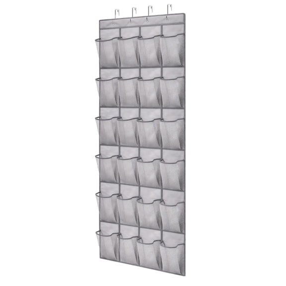 Over The Door Shoe Storage | Over The Door Shoe Organizer Hanging | Closet Shoe Storage Gray Fabric 64X24 in