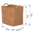 thumbnail image 4 of Loma Rectangular Decorative Rattan Storage Basket with Ear Handles, Small, 4 of 23