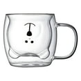 thumbnail image 1 of Taza de café de doble pared con diseño de animal, novedosa y bonita, para hombres, mujeres y oficina. Mango de oso blanco, 1 of 9