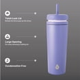 thumbnail image 2 of TAL 24oz Stainless Steel Rowan Tumbler with Silicone Straw, Purple, 2 of 6