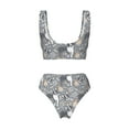 thumbnail image 6 of Rocae Cute Dog And Flowers for Bikini Set for Women Two Piece Sexy High Swimsuits Split Crossover Bikini Medium, 6 of 9