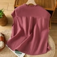 thumbnail image 5 of Linen Tank Tops for Women Caual Loose Fit Ruffler Crew Neck Summer Tee Trendy Sleeveless Button Down Blouse, 5 of 8