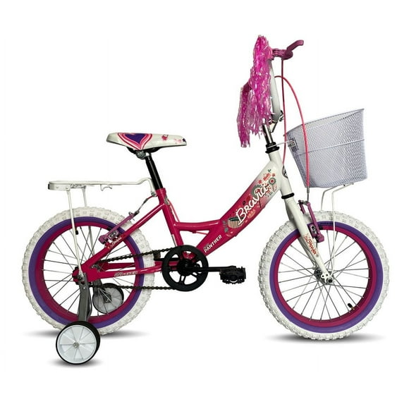 Bicicleta Black Panther Bravia Canasta Rodada 16 Ruedas Entrenadoras Fuxia