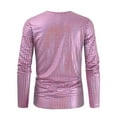 thumbnail image 4 of Qingpeng Men's Sequins T Shirt Round Neck Long Sleeve Pullover Shirts Tees Tops for Men, 4 of 8