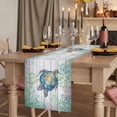 thumbnail image 2 of Sea Turtle Coastal Table Runner, Blue Green Summer Beach Coral Wooden Washable Cotton Linen Table Runners 108 Inches Long, Dresser Scarf Runner for Dining/Living Room/Kitchen/Square Tables 13''x108'', 2 of 9