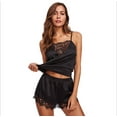 thumbnail image 4 of Tencel Modal Lace Pajama Set for Women, Sleeveless Top .Wide-Leg Shorts, Cooling Sleepwear for Home & Vacation, 4 of 8