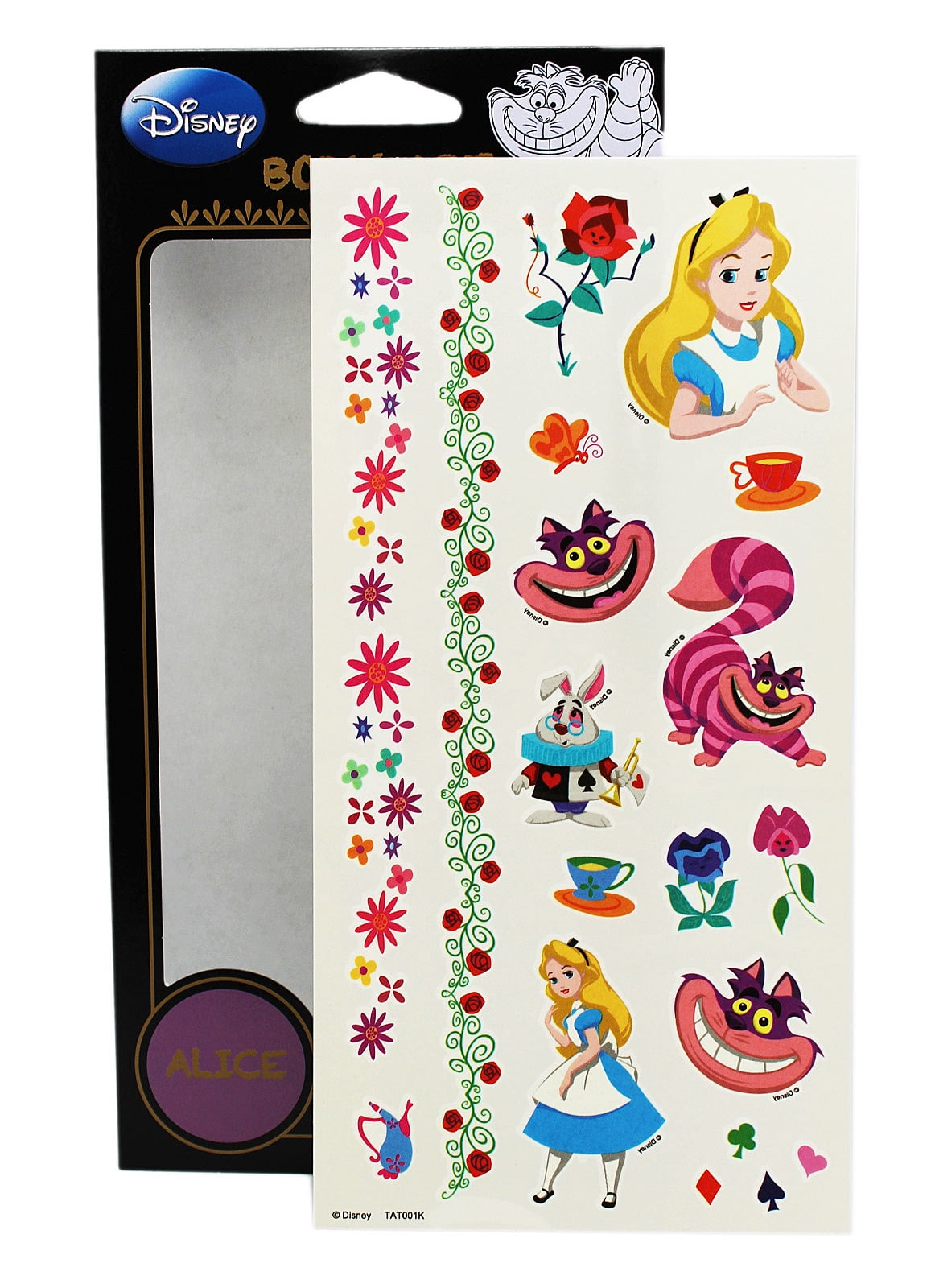 Alice in Wonderland Birthday Party Supplies,8 Sheets 100Pcs Temporary  Tattoos Party Favors,Removable Skin Safe, Fake Tattoo Stickers for Alice