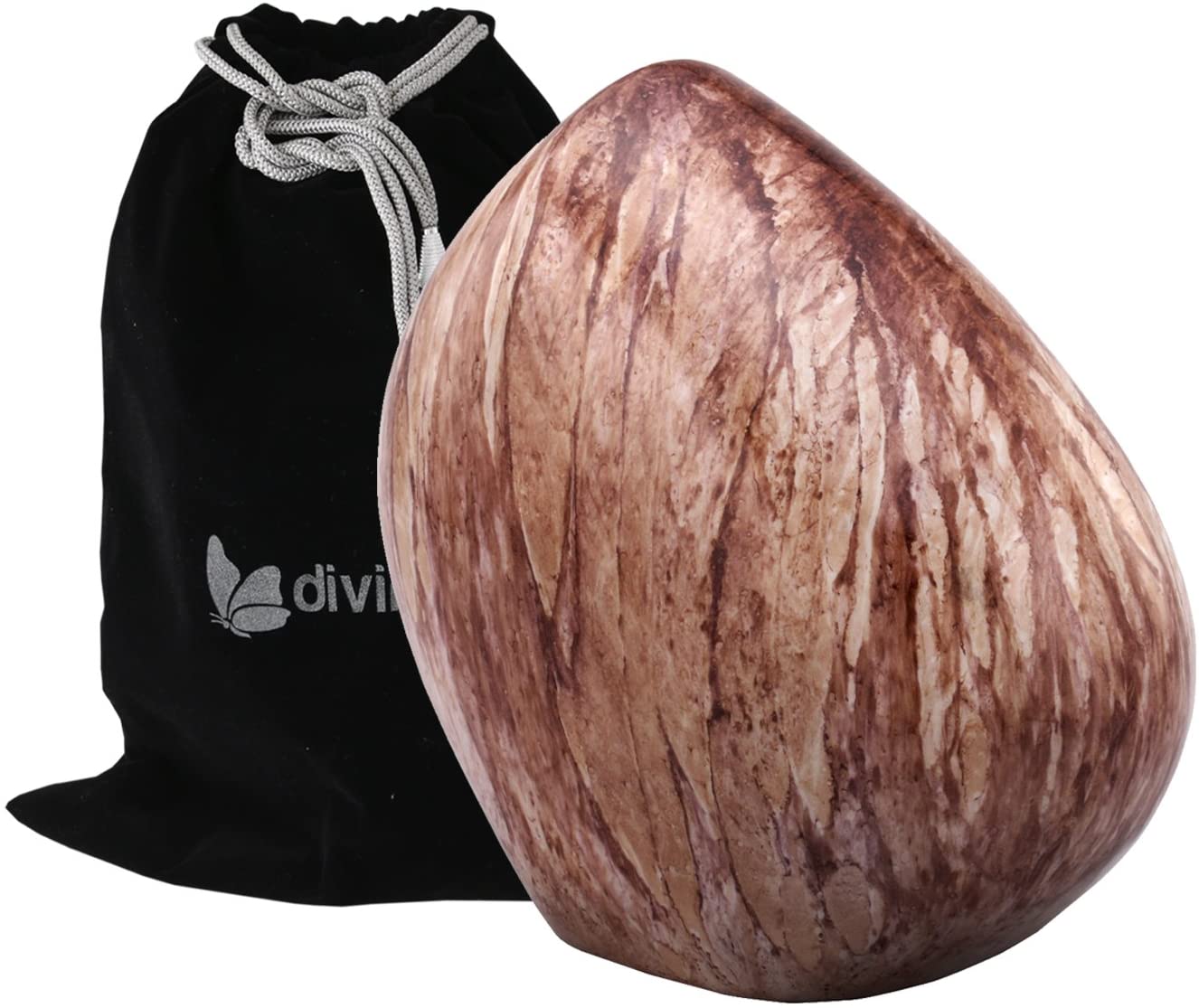 Brown Urn Mountain/Rock Cremation Urn Adult Funeral Urn Handcrafted Marble Finish Metal