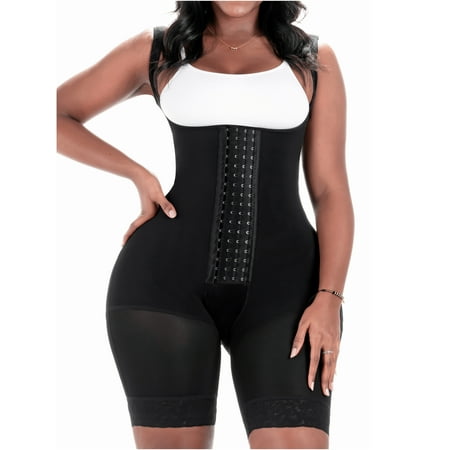 

Bling Shapers 099BF Fajas Colombianas Reductoras Knee Length Open Bust Tummy Control Shapewear for Curvy Wide Hips and Small Waist