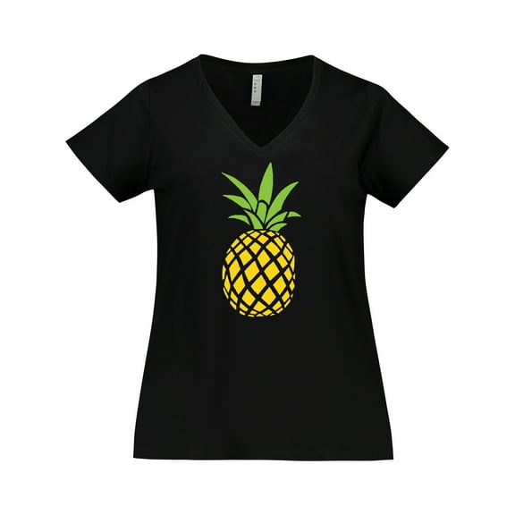 Inktastic Summer Pineapple Women's Plus Size V-Neck T-Shirt