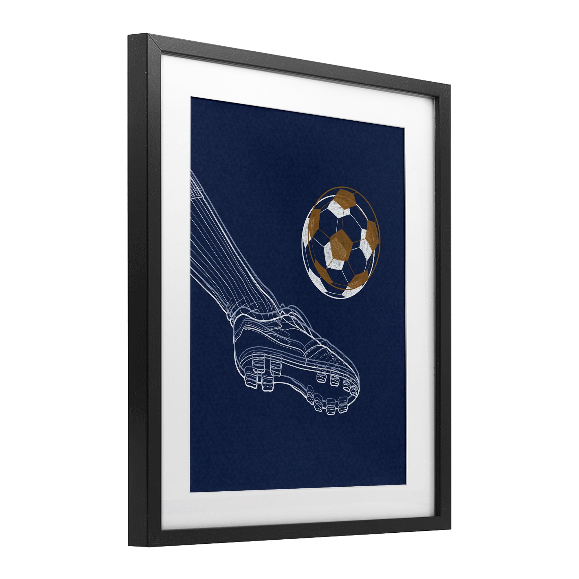 Stupell Industries Soccer Lines Contour Black Framed Print Under Glass, design by Marcus Prime