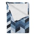thumbnail image 2 of Navy Soft Flannel Fleece Blanket, Soft Pastel Toned Modern Herringbone Pattern with Zigzag Twisty Stripes Image, Cozy Plush for Indoor and Outdoor Use, 70" x 90", Dark and Slate Blue, by Ambesonne, 2 of 5