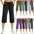 thumbnail image 3 of Casual Women Loose Joggers Wide Leg Crop Drawstring Yoga Sweatpants, 3 of 6
