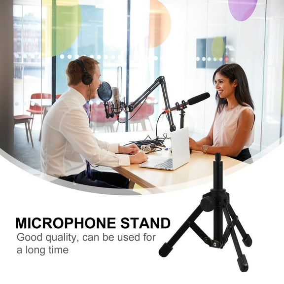 WHAMVOX  Mic Tripod Stand Desk Microphone Holder for Table Top Black