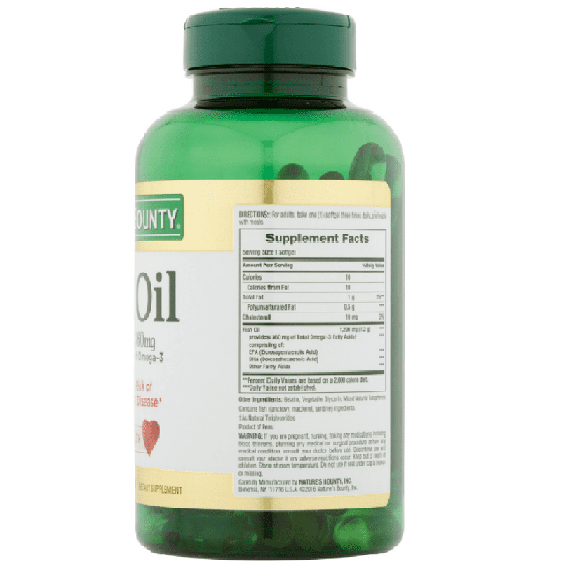 Nature's Bounty Fish Oil, 1200mg, Softgels, 60 Each