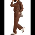 thumbnail image 2 of Conjuntos de 2 Piezas para Mujer, Sudadera, Ropa Informal de Viaje, Chándal de Pierna , Chándales Cómodos, Moda. Café M, 2 of 7