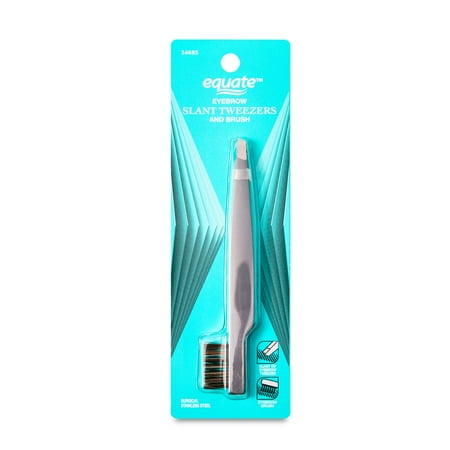 Equate Metal Slant Tweezers and Brush, 1 Count