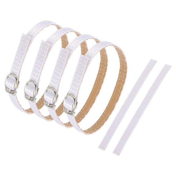 2 Pair Replacement Ankle Strap for Heels Detachable High Heels Shoe Straps Adjustable Polyester Fiber Shoe Bands for Loose Shoe Slippers Sandals Anti-Loose, White