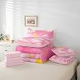 thumbnail image 5 of Feelyou Dreamy Pink Galaxy Bedding Comforter Set 7pcs, Mystic Stars Moon Cloud Queen Bedding Sets, Watercolor Artwork Reversible Queen Sheet Sets, Super Cozy Room Decor, 5 of 7