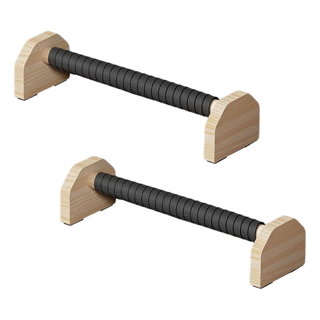 2 barras de flexiones con asas antideslizantes, estables y resistentes, de madera, para adultos. 40 cm