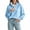 Light Blue, variant on Womens Knit Mock Neck Sweater Solid Color Loose Fit Long Sleeve Button Up Pullover Tops for Fall Winter