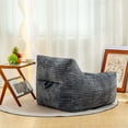thumbnail image 5 of PORKISS Giant Bean Bag Chairs for Adults, Big Comfy Chair Sofa with Corduroy Fabric, Ultra Soft Lazy Floor Sofa Chair with Storage Side Pockets for Family, Gray, 5 of 6