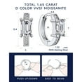 thumbnail image 6 of MomentWish Earrings for Women, Moissanite Jewerly Gifts for Her, Simulated Diamond 925 Sterling Silver Hoop Earrings, 6 of 8