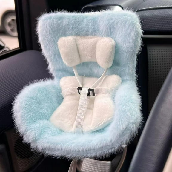 Doll Car Seat for Dolls with Soft Furry Cushion, Air Vent Clip and Desktop Stand, Cute and Functional Car Ornament for Doll Fans and Doll Collectors
