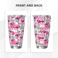 thumbnail image 3 of Salouo Flamingo Print 20oz Tumbler with Lid,Stainless Steel Vacuum Insulated Tumbler Durable Insulated Coffee Mug Thermal Cup with Splash Proof Sliding Lid-Straw Three-piece Set, 3 of 8