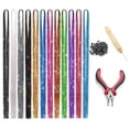 thumbnail image 1 of Yunuuuoa Colorful Sequined Hair Extensions,Long Glitter Hairpieces with Adjustable Length,Heat Resistant Synthetic Hair for Parties,Music Festivals, Raves， Cosplay, Braiding and Styling Accessories, 1 of 1