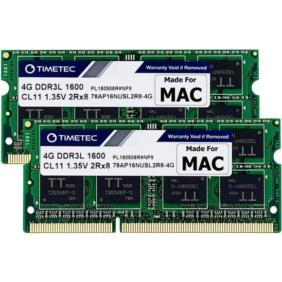 Timetec Hynix IC Apple DDR3 1600MHz SODIMM Mémoire Mise à Niveau... (8GB (2x4GB))
