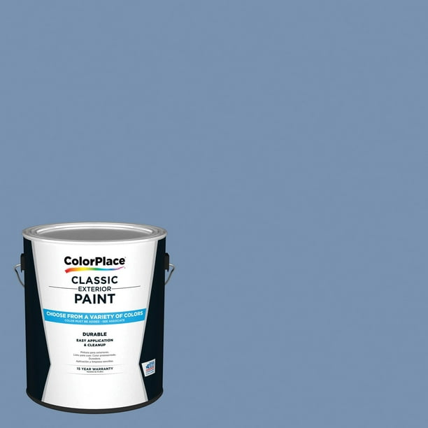 ColorPlace Classic Exterior House Paint, Centurion Blue, Flat, 1 Gallon
