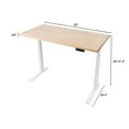 thumbnail image 4 of Stand Up Desk Store Solid Wood Top Electric Adjustable Height Standing Desk with Programmable Memory (White Frame/Natural Birch Top, 60" Wide), 4 of 7