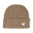 thumbnail image 3 of UTSJKR Unisex Fall and Winter Fashion All-Match Heart-Shaped Embroidered Distressed Knitted Beanie Hatswinter Warm Knit Beanies Caps Khaki, 3 of 5