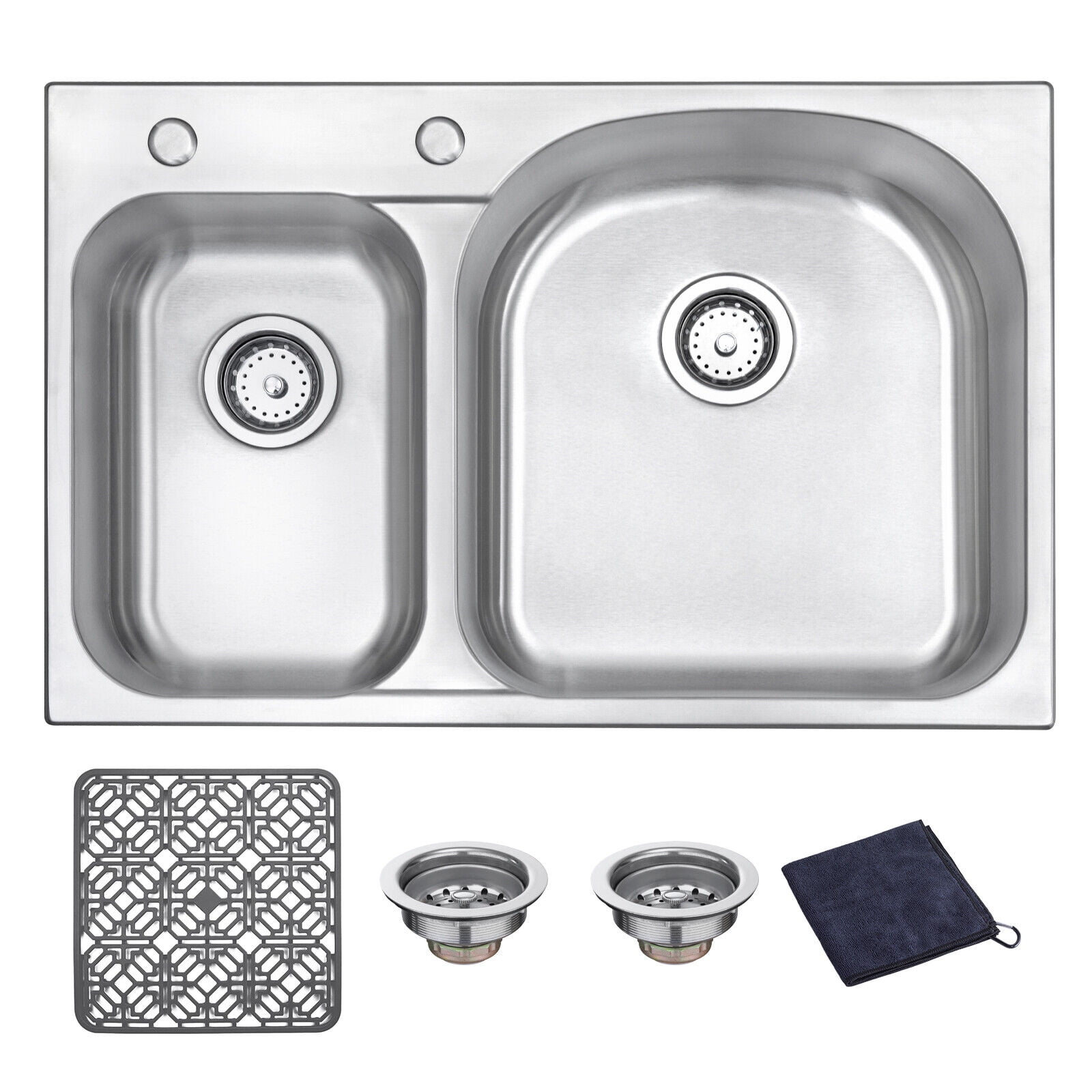 31.5'' Stainless Steel Double Bowl Drop-In Kitchen Sink