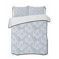 thumbnail image 2 of Quilts Twin Size, Haze Blue Boho Soft Comforter Bedding Set for Bed, Neutral Middle Century Turkish Pattern Lightweight Quilted Bedspread with Pillow Cover(2 Pieces) for All Season, 68x86 Inch, 2 of 6