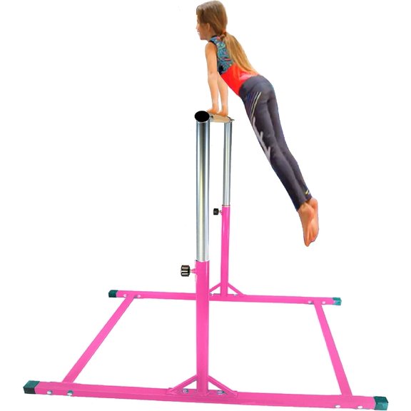 X-Factor 5 Ft Horizontal Bar Athletic Teens Adjustable Gymnastics 's & Junior Training Kip Bars Pink