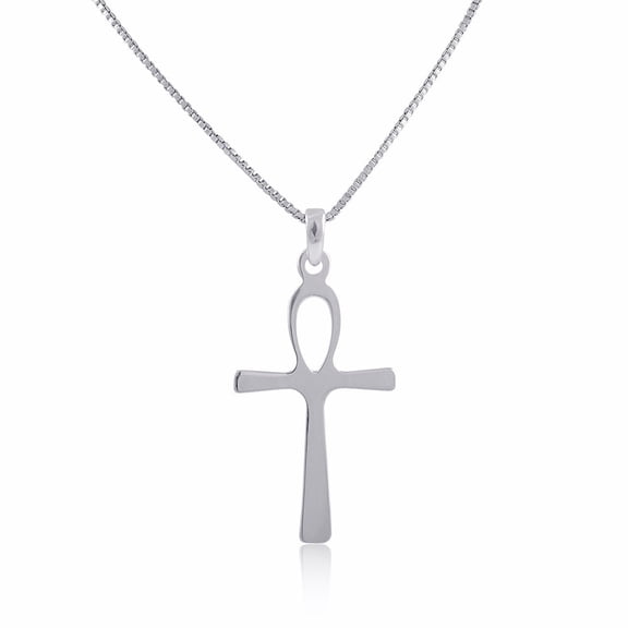 SilverCloseOut Sterling Silver Ankh Egyptian Cross Necklace Gifts Mom