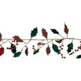 thumbnail image 2 of 5' Green and Red Plaid Holly with Jingle Bells Christmas Garland - Unlit, 2 of 7
