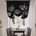 thumbnail image 3 of Spring Dandelion Balloon Curtains for Living Room/French Door, Modern Country Flower Black White Tie Up Curtains 63 Inch Length Energy Saving Kitchen Curtains Shades for Windows 42"x63", 3 of 8