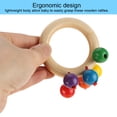 thumbnail image 4 of Sonajeros de madera seguros para bebés, juguetes educativos musicales tempranos para bebés, juguetes con forma de anillo, 4 of 10