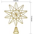 thumbnail image 4 of 13.4 Inch White Christmas Star Tree Topper Christmas Decorations, Gold Glittered Christmas Tree Topper Star Treetop Decoration for Christmas Tree Home Decor, 4 of 7