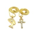 thumbnail image 3 of Egyptian Ankh, Nefertiti Pendant 2mm 20,24 Box Chain 2 Necklace Set, 3 of 3