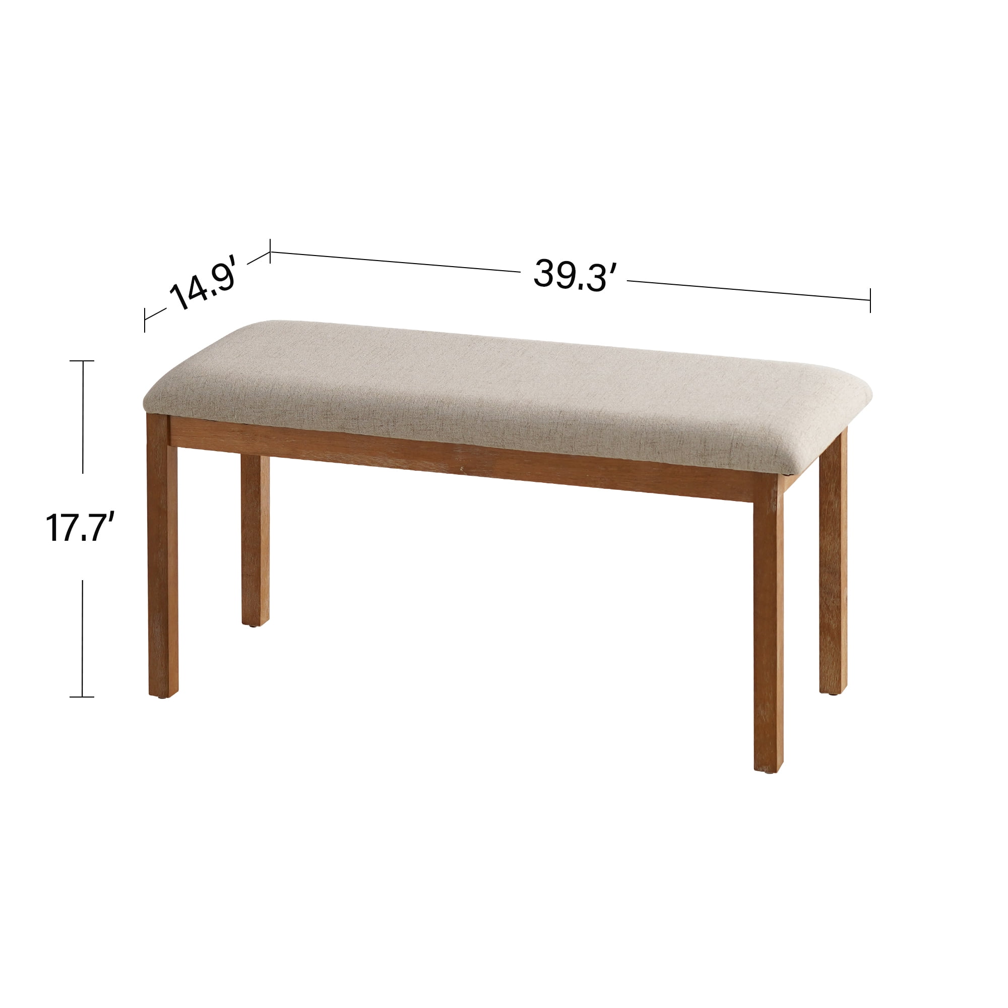 KithKasa 40in Dining Bench for Indoor Use, End of Bed Bench,Entryway Bench with Soft Padded and Solid Wood Legs for Bedroom, Kitchen, Dining  Room