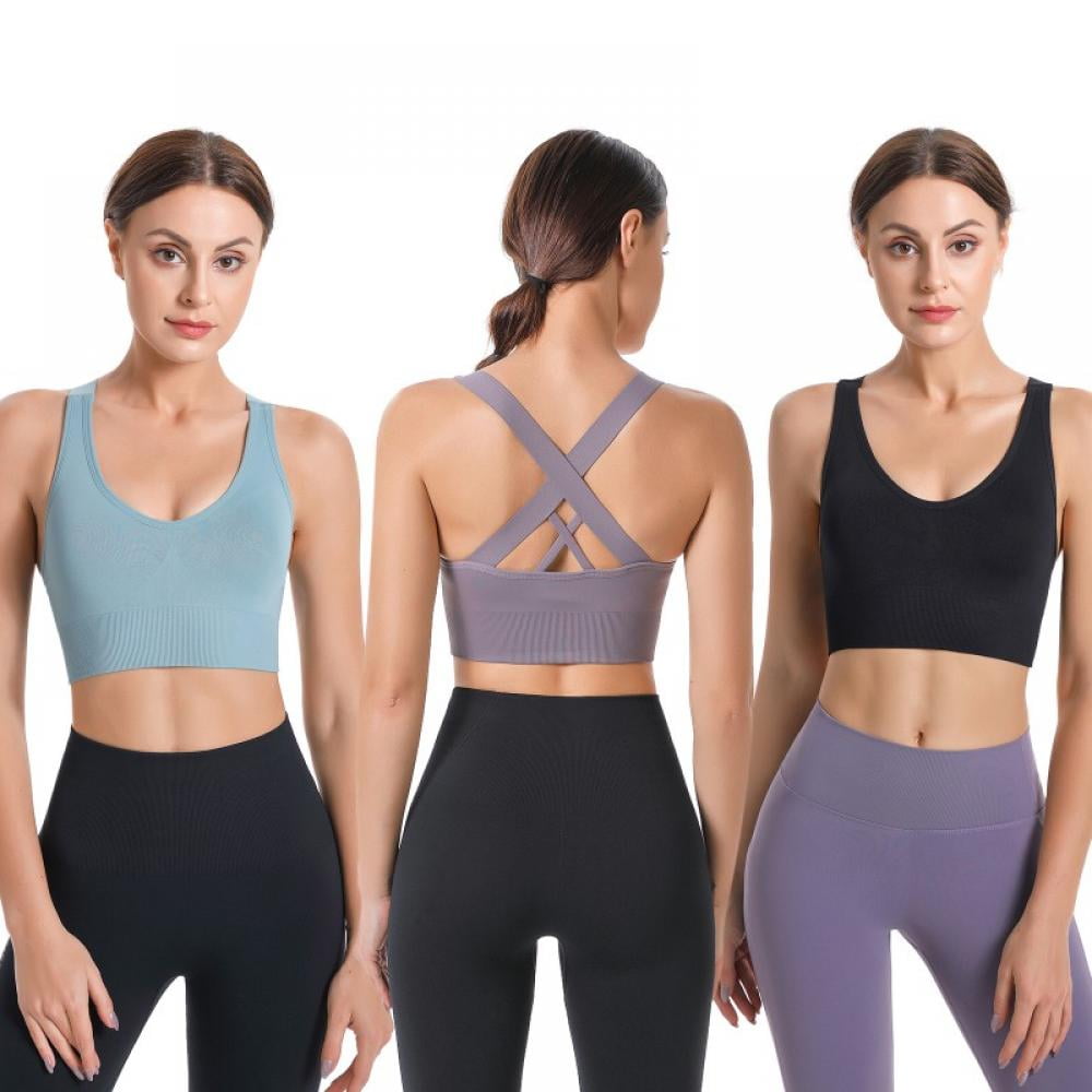 BOTCAM H and M Women's Clothing Sports Bra with Cross Back for Women,  Padded Strappy Criss-Crop Bra for Yoga, Workout, Fitness, Low Impact Bra,  beige, S : : Fashion