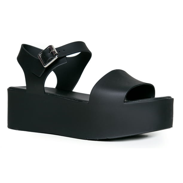 J. Adams Women Platform Sandal – Comfort Platform Jelly Wedge Open Peep ...