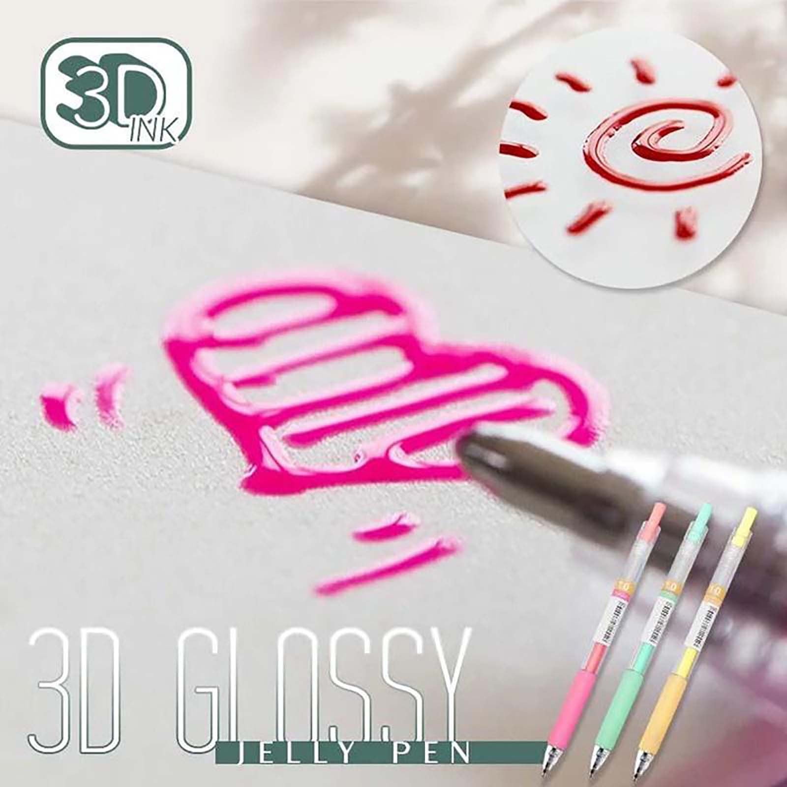 6pcs 3d Jelly Pens Set, Doodle Juice Paint Journal Pens, 12 Colors