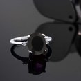 thumbnail image 6 of Gem Stone King 925 Sterling Silver Black Onyx and White Diamond Engagement Ring for Women (2.22 Cttw, Gemstone Birthstone, Available in Size 5, 6, 7, 8, 9), 6 of 6